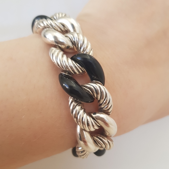 David Yurman Belmont Curb Link Bracelet With Black - Picture 14 of 16